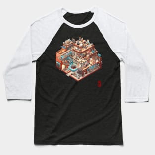 Isometric cat house Baseball T-Shirt